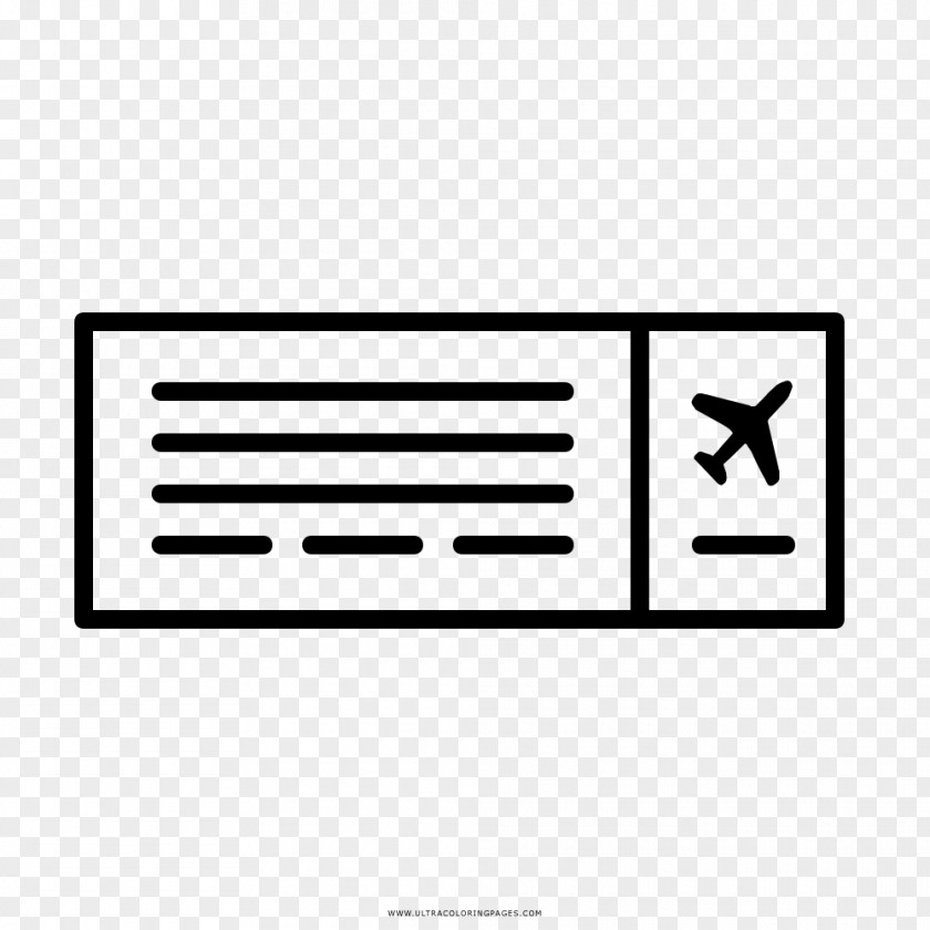 Airplane Ticket Airline Drawing Coloring Book PNG
