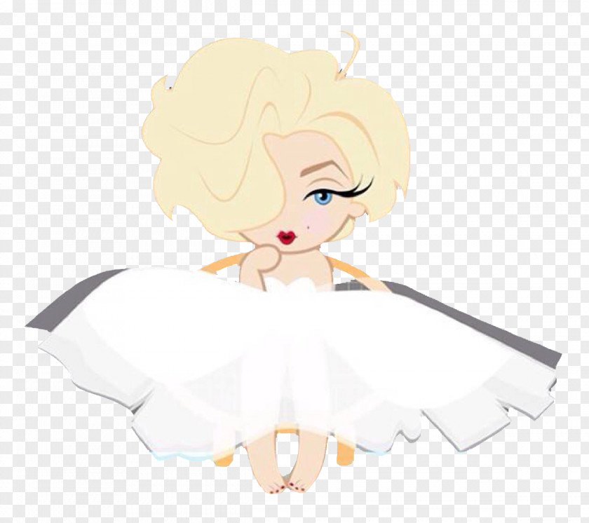 Cute Cartoon Version Wearing A Skirt Marilyn Monroe Illustration PNG