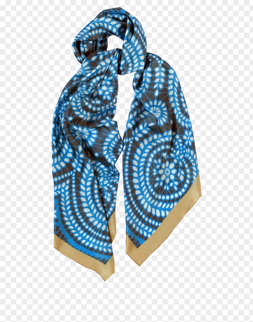 Fresh Pattern Cobalt Blue Turquoise Scarf Stole PNG