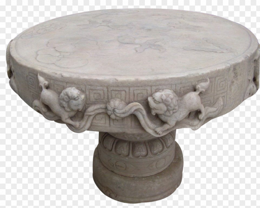 Beautifully Carved Stone Table Sculpture Gratis PNG