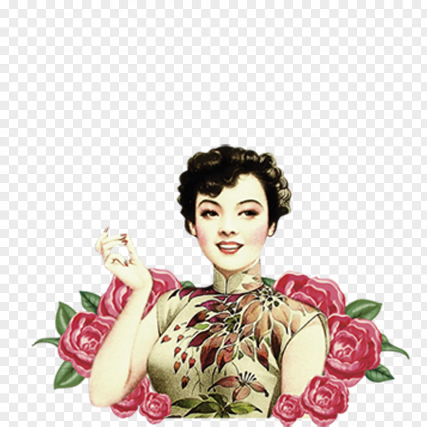 Elegant Woman Shanghai Advertising PNG