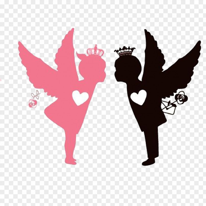 Angel Kiss Falling In Love Dating Gift PNG