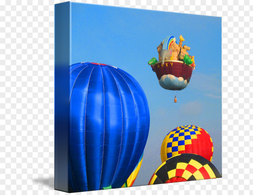 Balloon Hot Air Gallery Wrap Cobalt Blue Canvas PNG