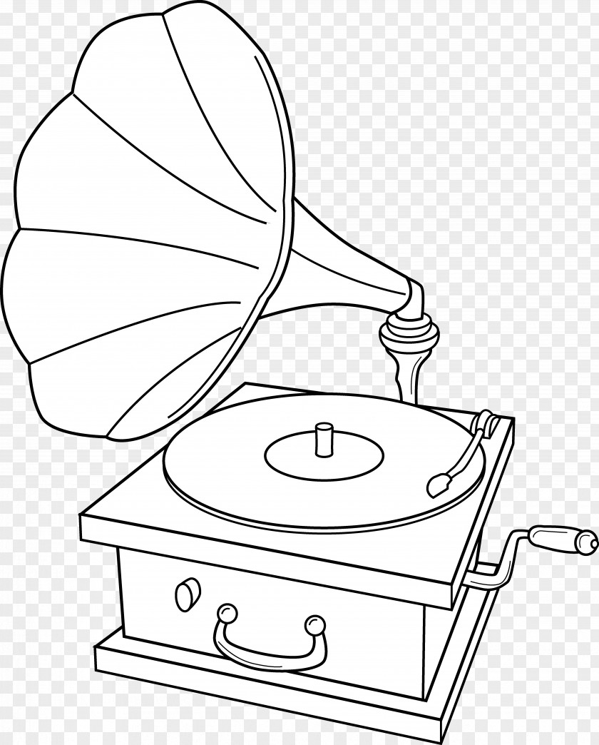 Gramophone Phonograph Record Coloring Book Clip Art PNG