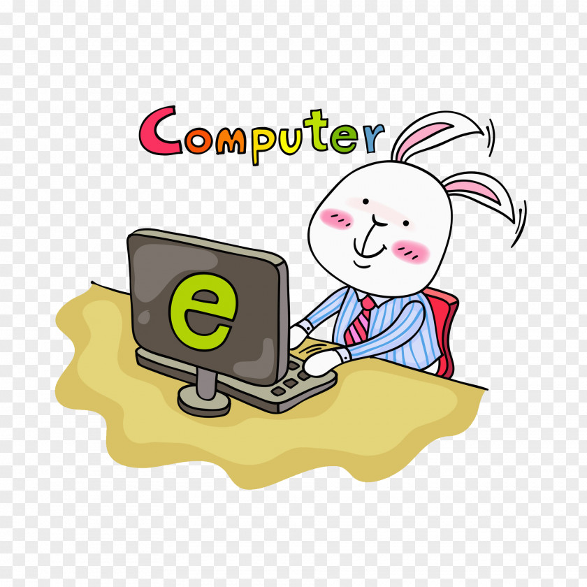 Internet Rabbit Illustration PNG