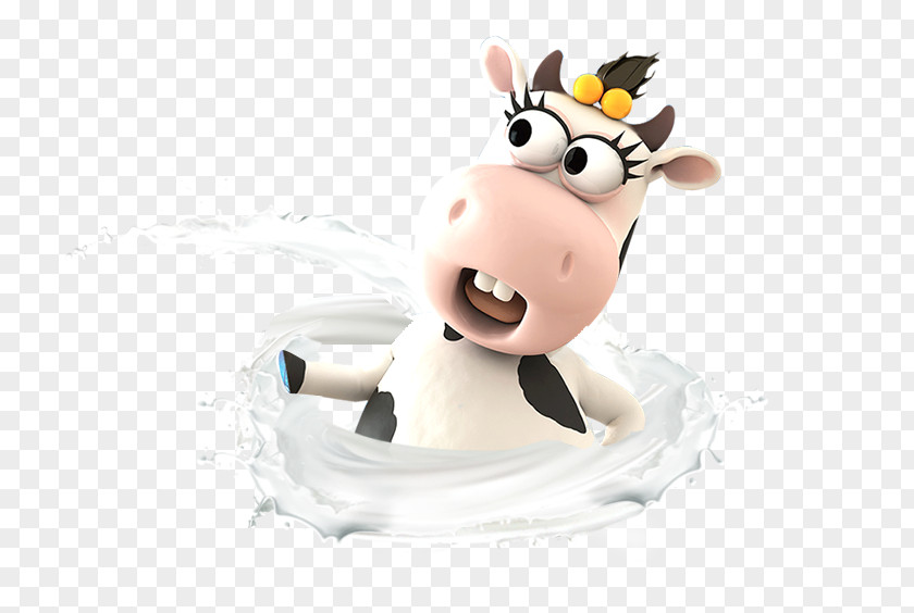 Cartoon Cow Cows Milk Dairy Cattle Bottle PNG