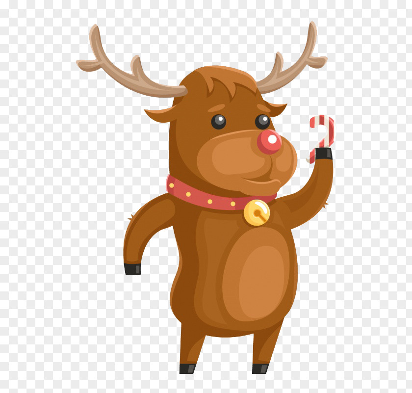 Cartoon Reindeer Cattle Character Illustration PNG