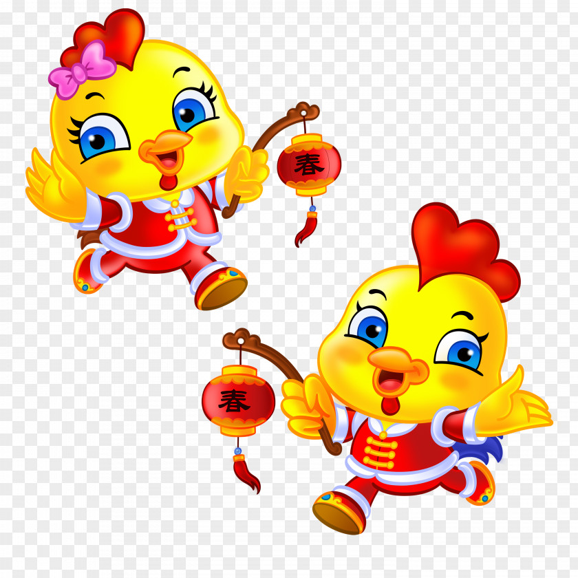 Spring Chicken Cute Baby Elements Chinese Zodiac New Year Rooster PNG