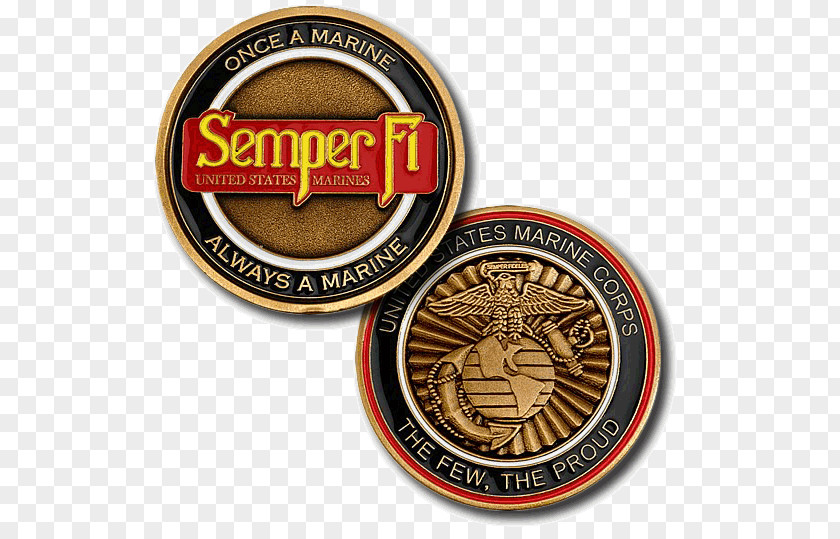 United States Marine Corps Semper Fidelis Challenge Coin Military PNG