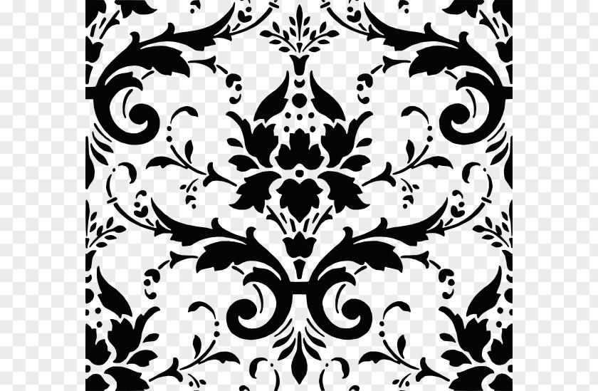 Black Pattern Cliparts Damask Paper Clip Art PNG