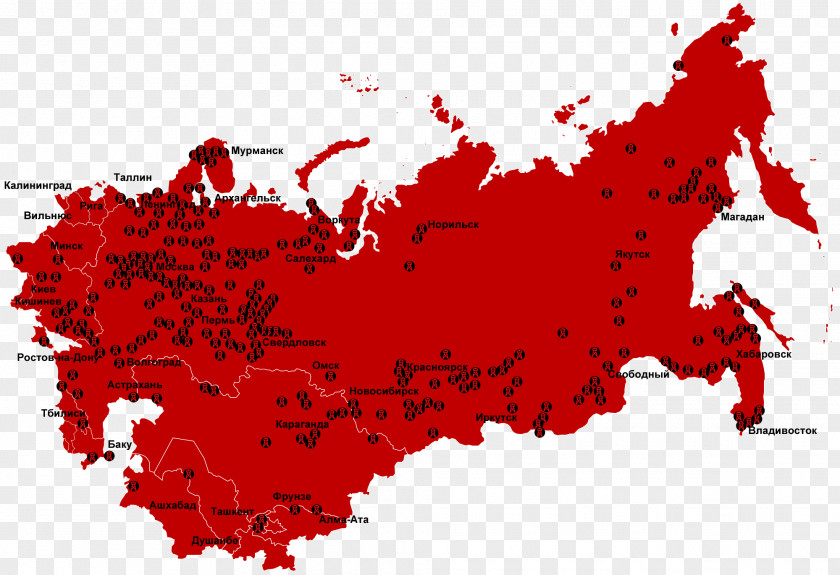 Map History Of The Soviet Union Gulag Archipelago Russian Revolution PNG