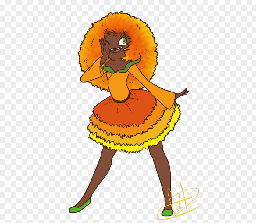 Marigold Flowers Clip Art Illustration Sunflower M Fiction Character PNG