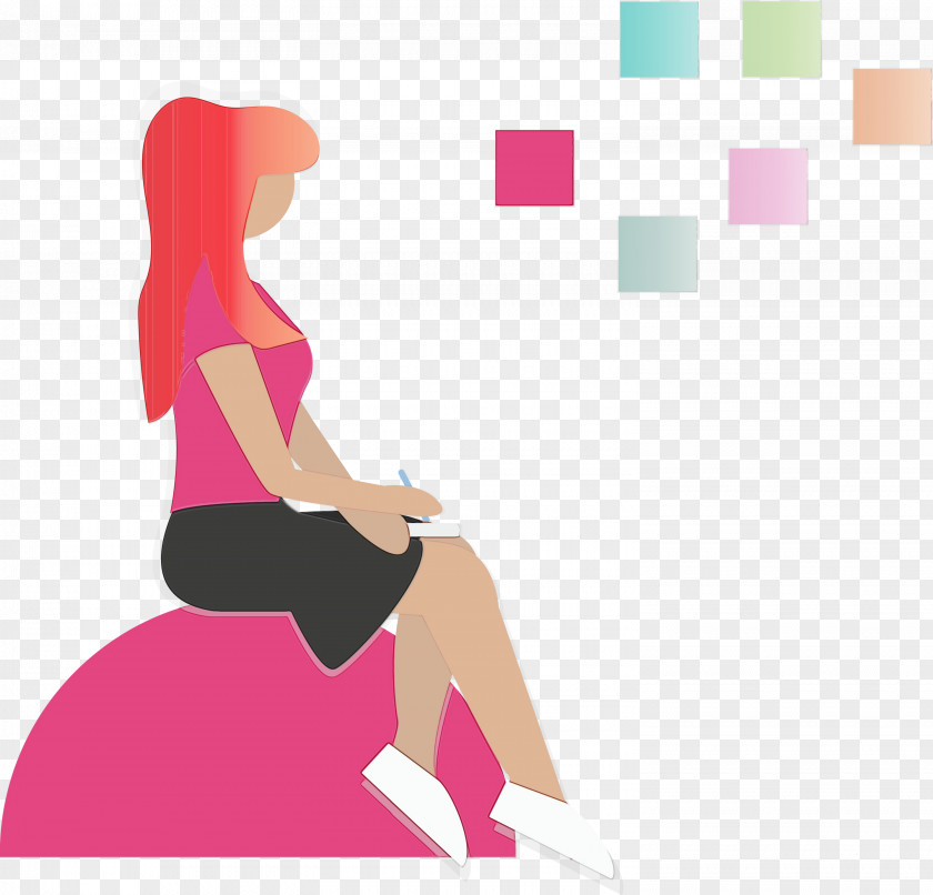 Pink Arm Joint Leg Sitting PNG