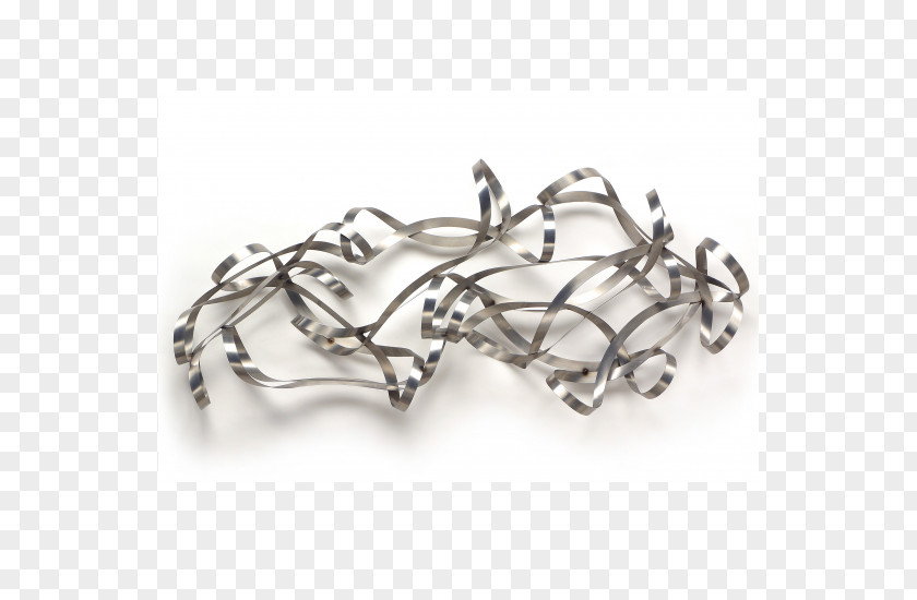 Ribbon Metal Art Sculpture Silver PNG