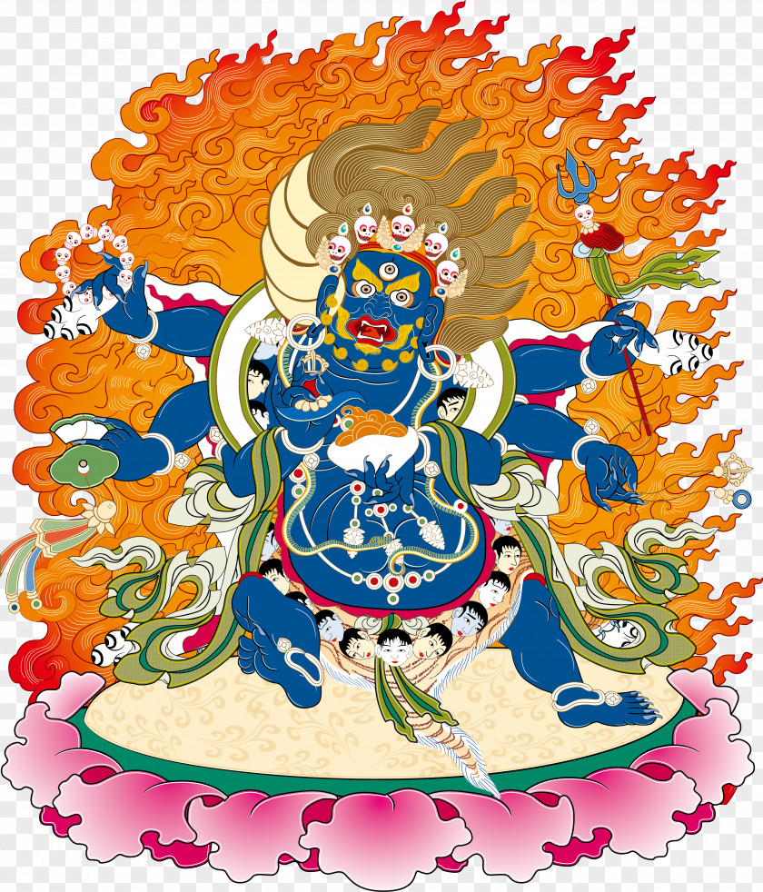 Tibetan Buddhism Figure Weide King Kong Vector Yamantaka Wisdom Marici Thangka PNG