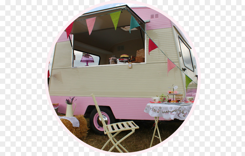 Vintage Party Caravan Tent Trailer Pink M PNG