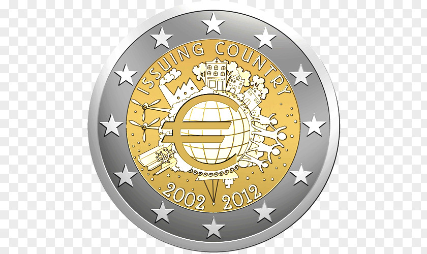 Euro 2012 European Union 2 Coin Commemorative Coins PNG