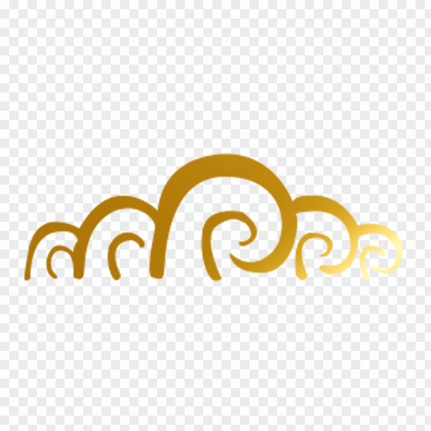 Golden Water Wind Wave Sea Stroke Cartoon PNG