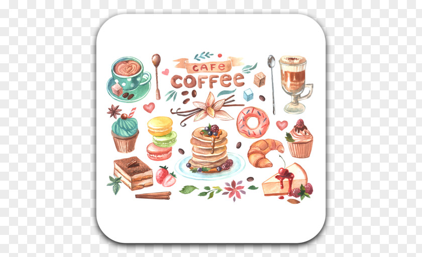 Dessert Coffee Illustration Cake Macaron PNG