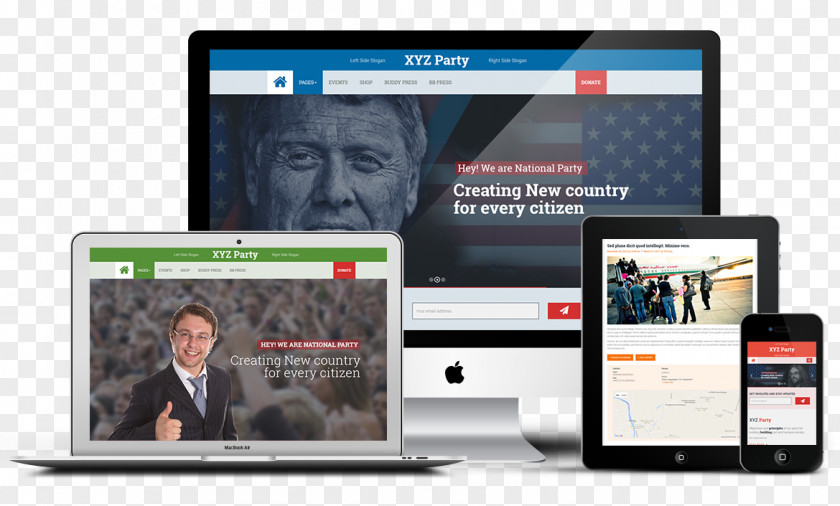 Election Campaign Website Development Responsive Web Design WordPress PNG