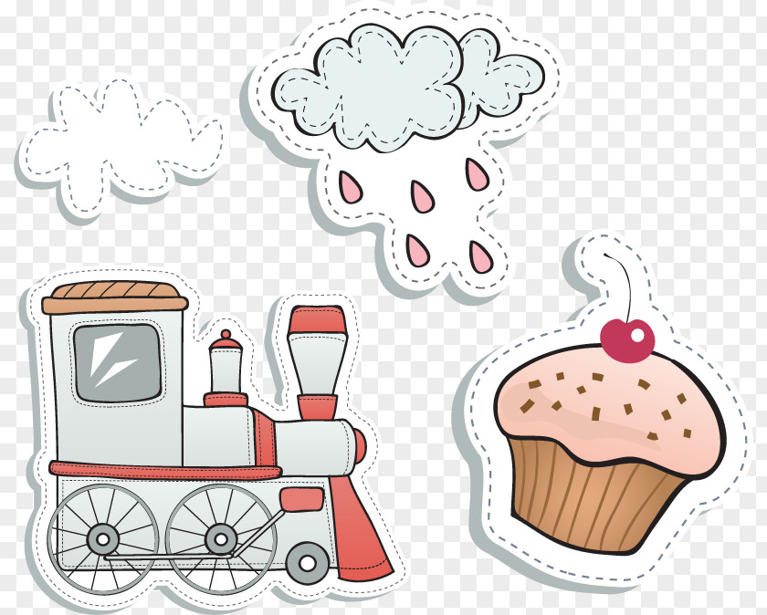 Rain Clouds Cake Toy Car PNG
