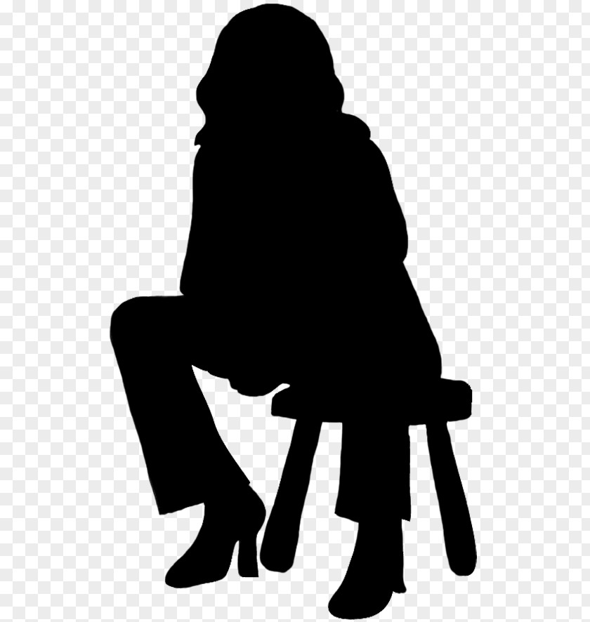 Silhouette Sitting PNG