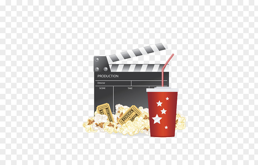 Cartoon Brand Popcorn And Cola Log Hollywood Film Drawing Illustration PNG