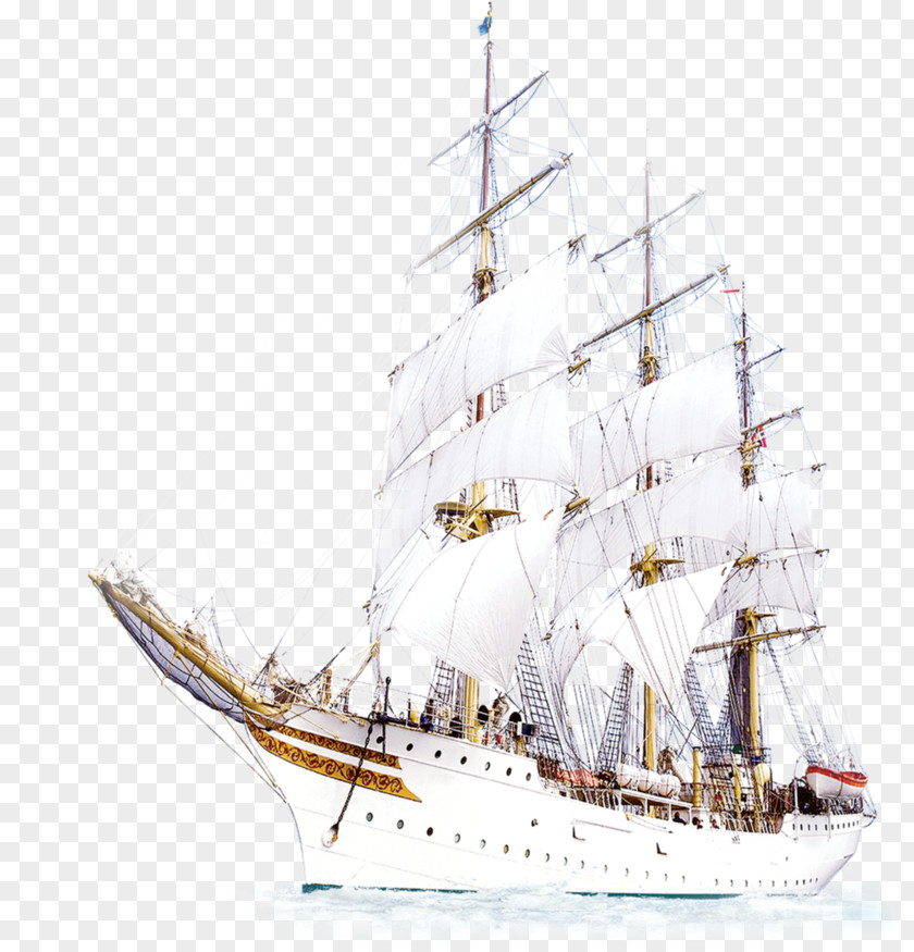 Ship Sailing Barque Clip Art PNG