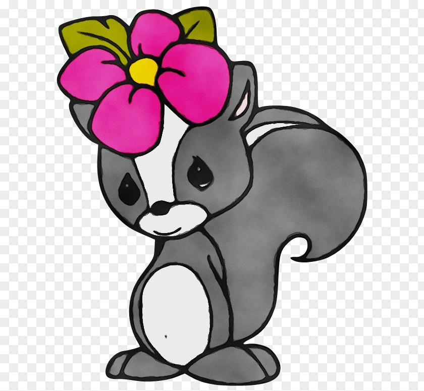 Tail Flower Cartoon Animal Figure Squirrel Plant PNG