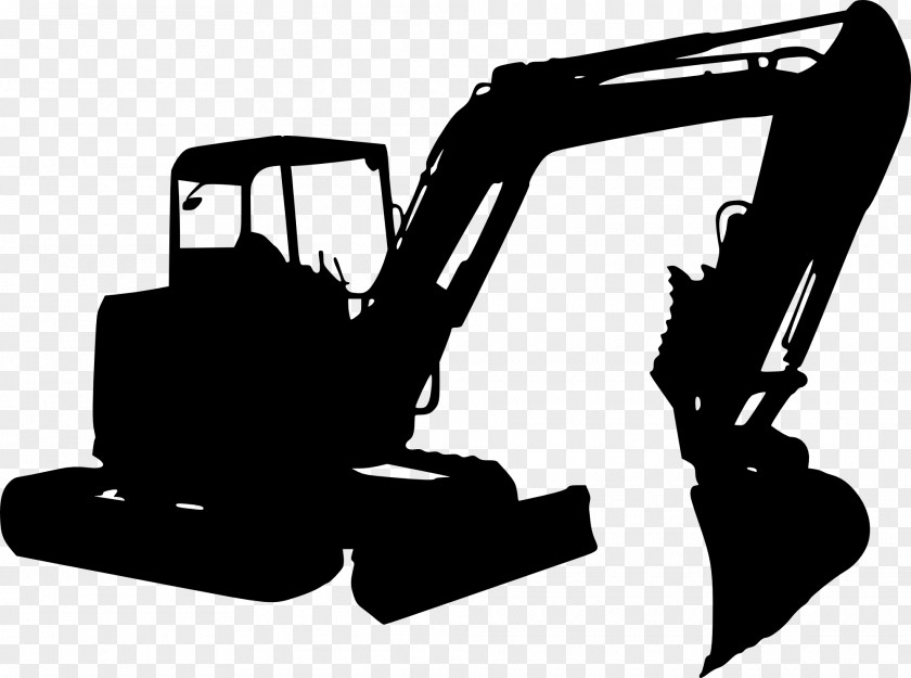 Excavator Silhouette Photography Black And White PNG