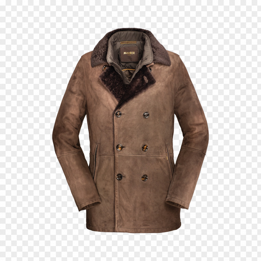 Moorer Leather Jacket Overcoat PNG