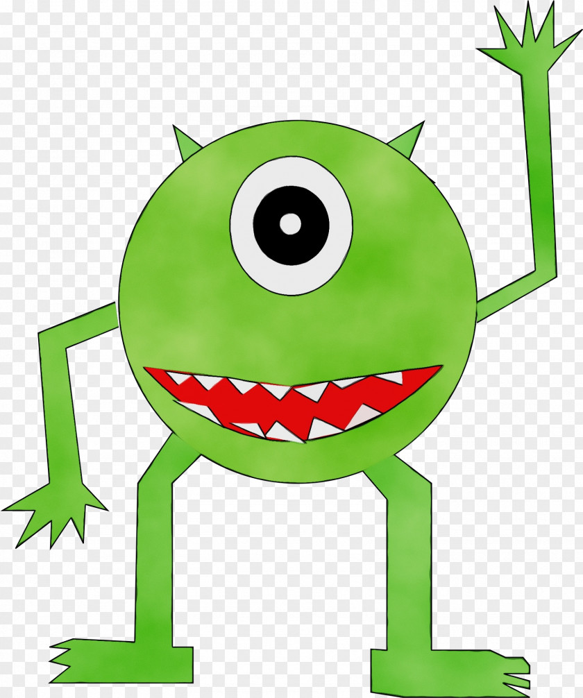 Fictional Character Smiley Green Leaf Watercolor PNG