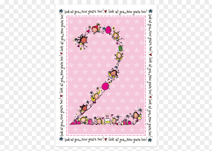 2nd Birthday Pink M Picture Frames RTV Pattern PNG