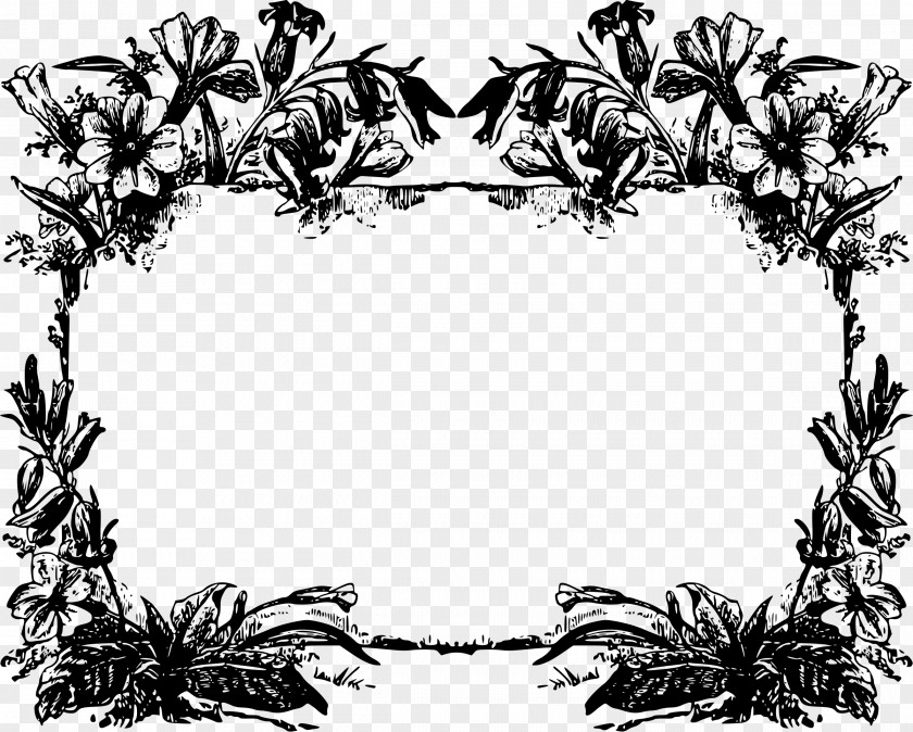 Ornate Picture Frames Black And White Clip Art PNG