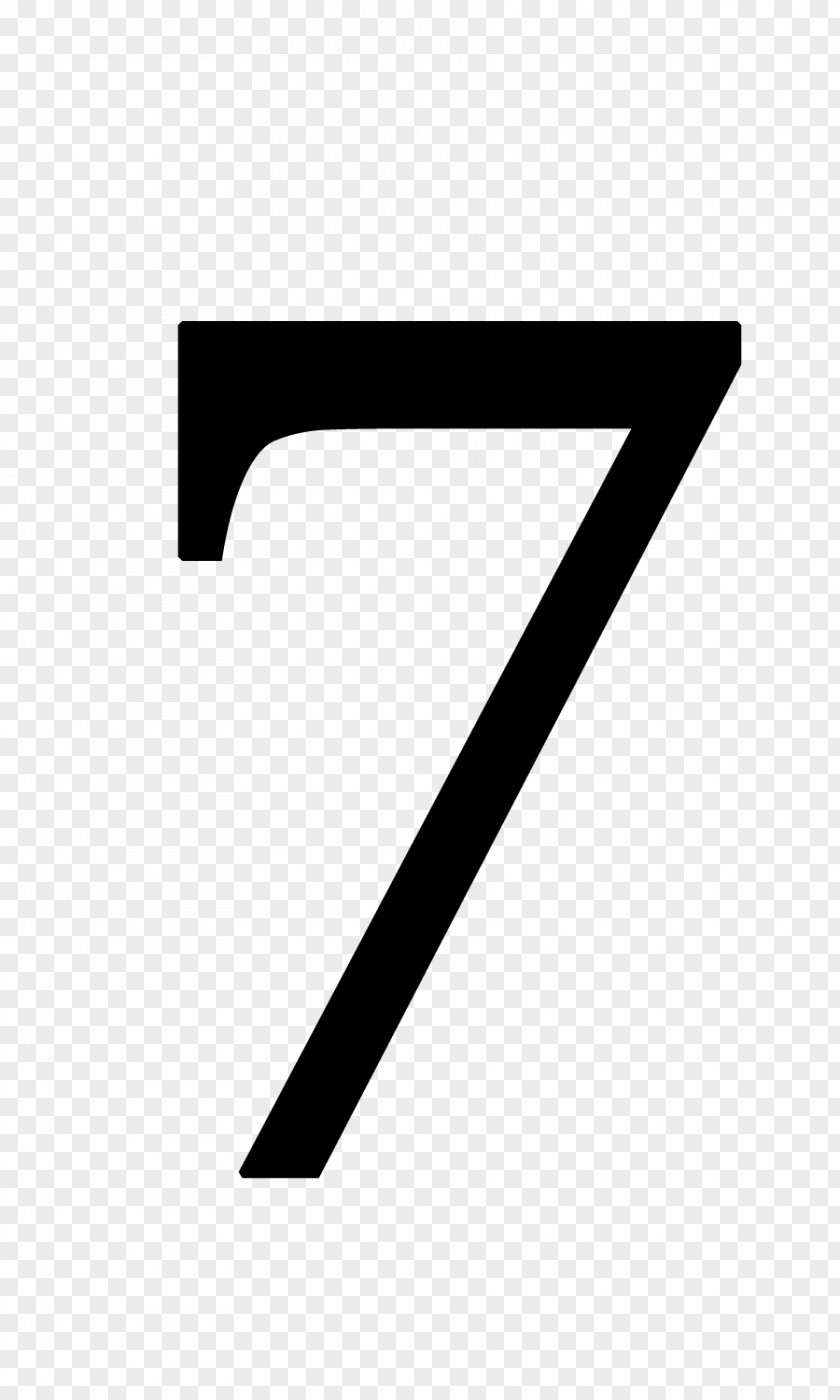 Number 7 Line Triangle Point White PNG