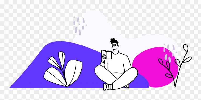 Person Sitting With Plants PNG