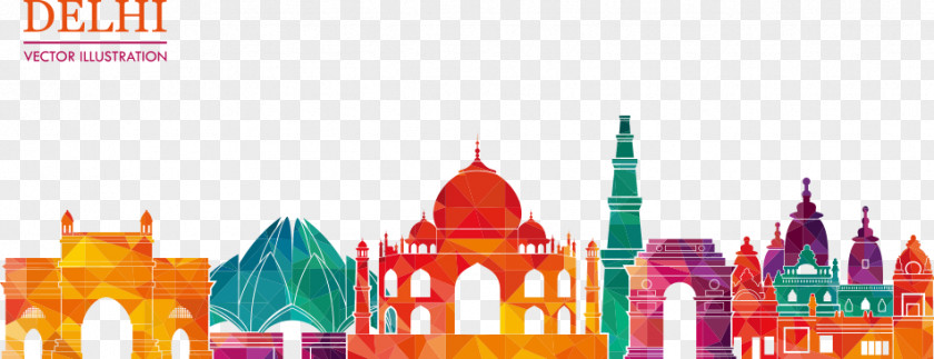 New Delhi City Vector Illustration Skyline Royalty-free PNG