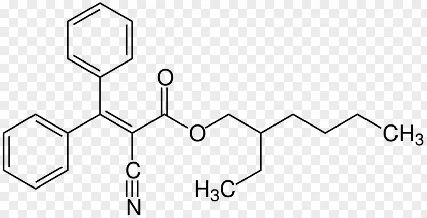 Structural Formula Octocrylene Sunscreen Octyl Methoxycinnamate Chemical Compound PNG