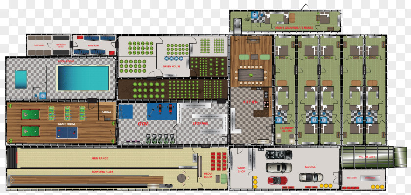 Luxury And Rich Person Bunker House Plan Bomb Shelter Architectural PNG