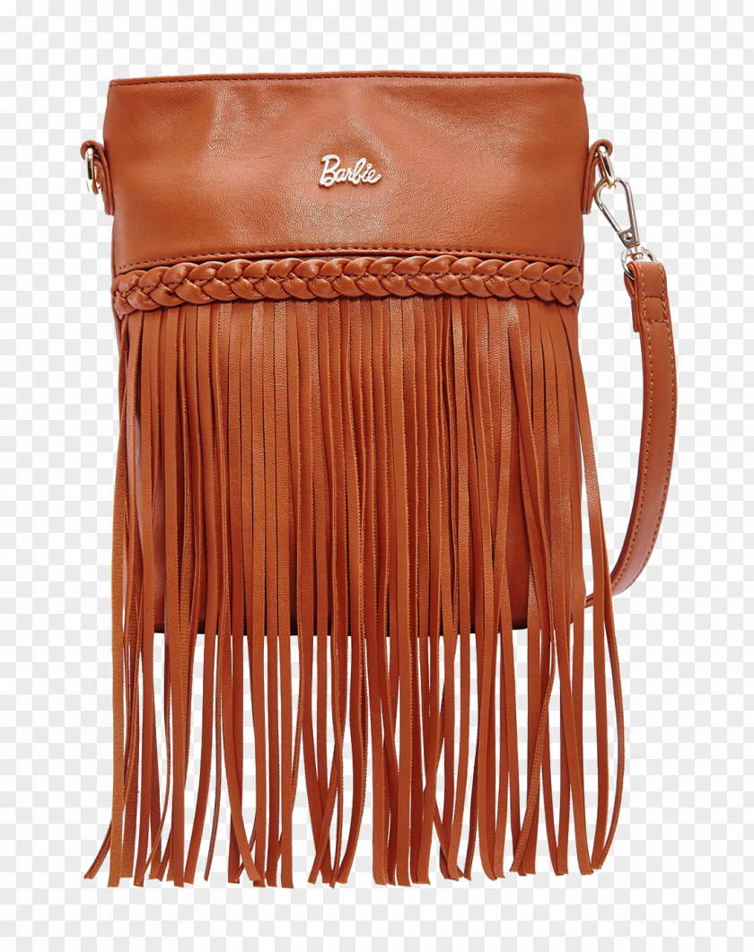 Barbie Brown Tassel Bag Handbag Leather Messenger PNG