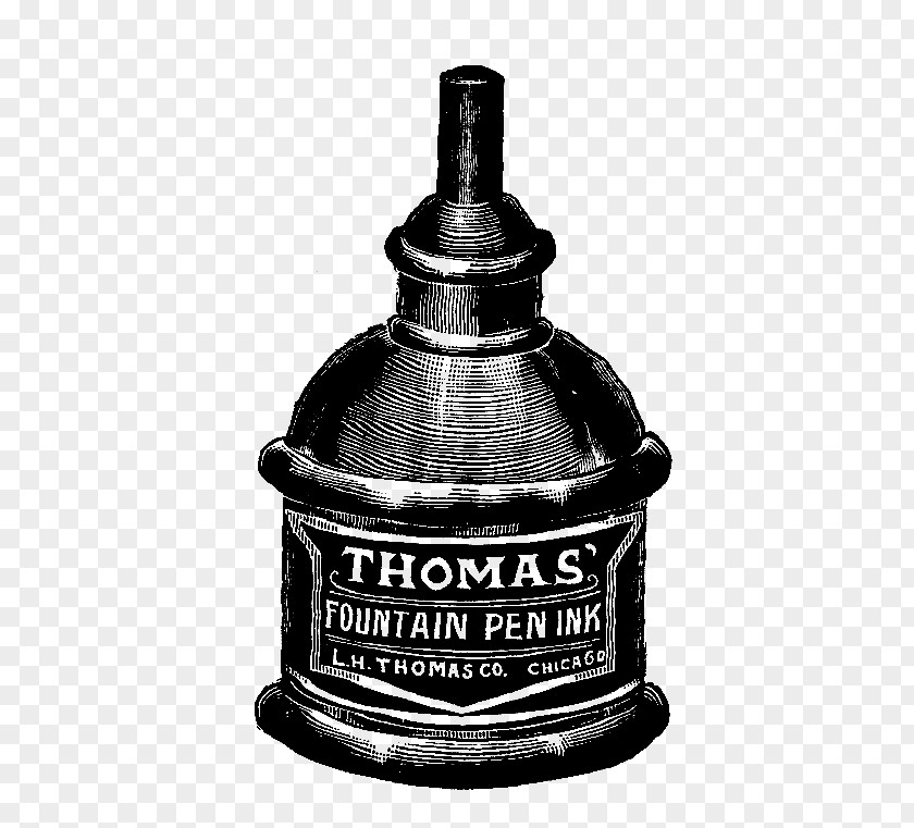 Ink Well Bottle White PNG