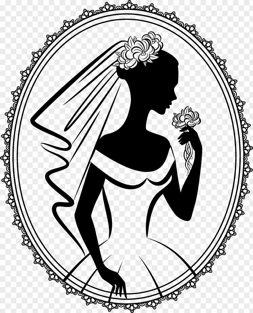 Bride Wedding Invitation Silhouette Drawing PNG