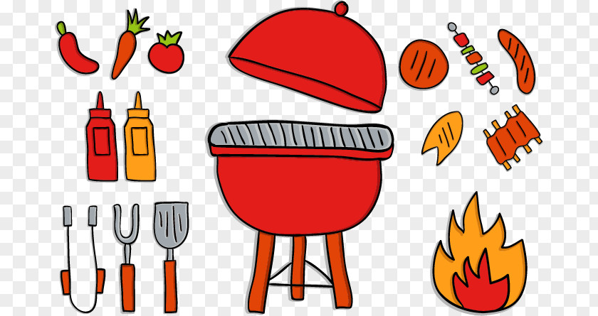 Cute Red Cartoon Kitchen Utensils Oven PNG