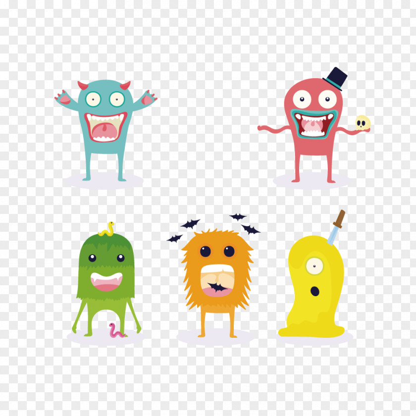 Painted Cute Monster Download Clip Art PNG