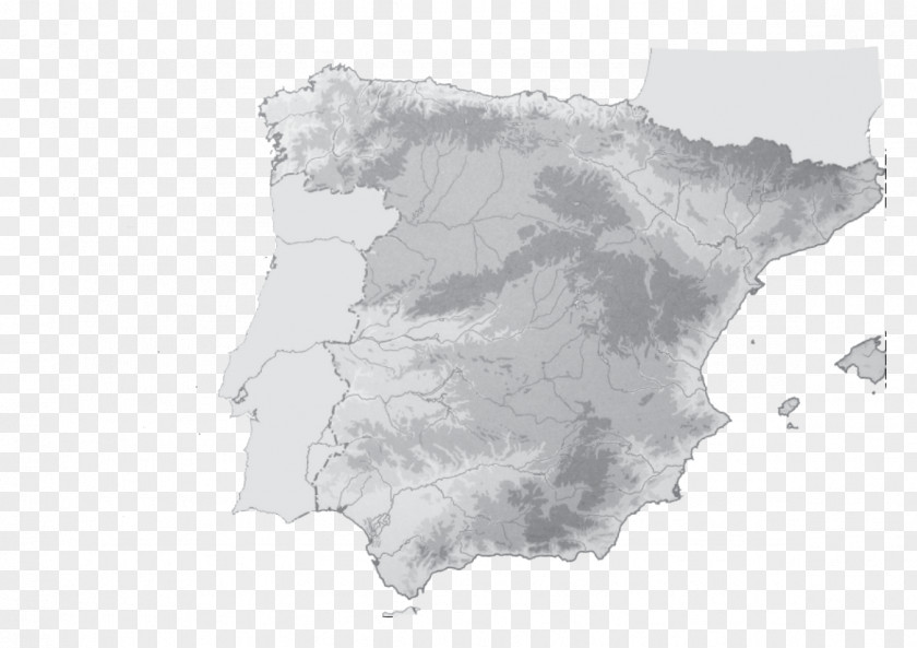 Map Spain Terrain Topographic Relieve De España PNG