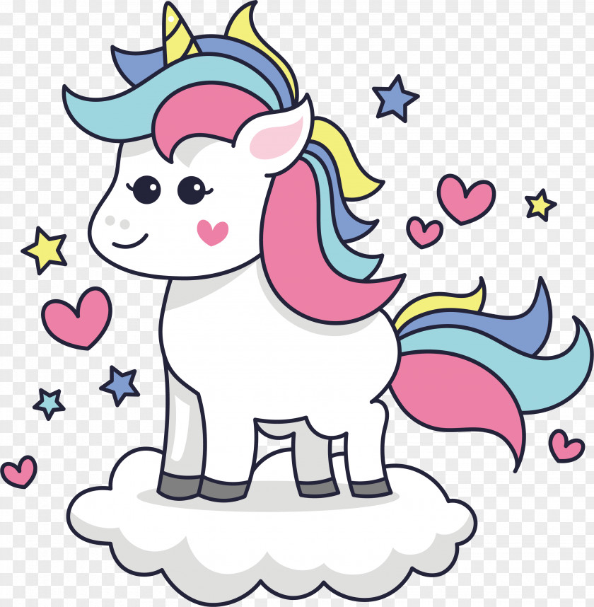 Standing In The Clouds Unicorn Euclidean Vector PNG
