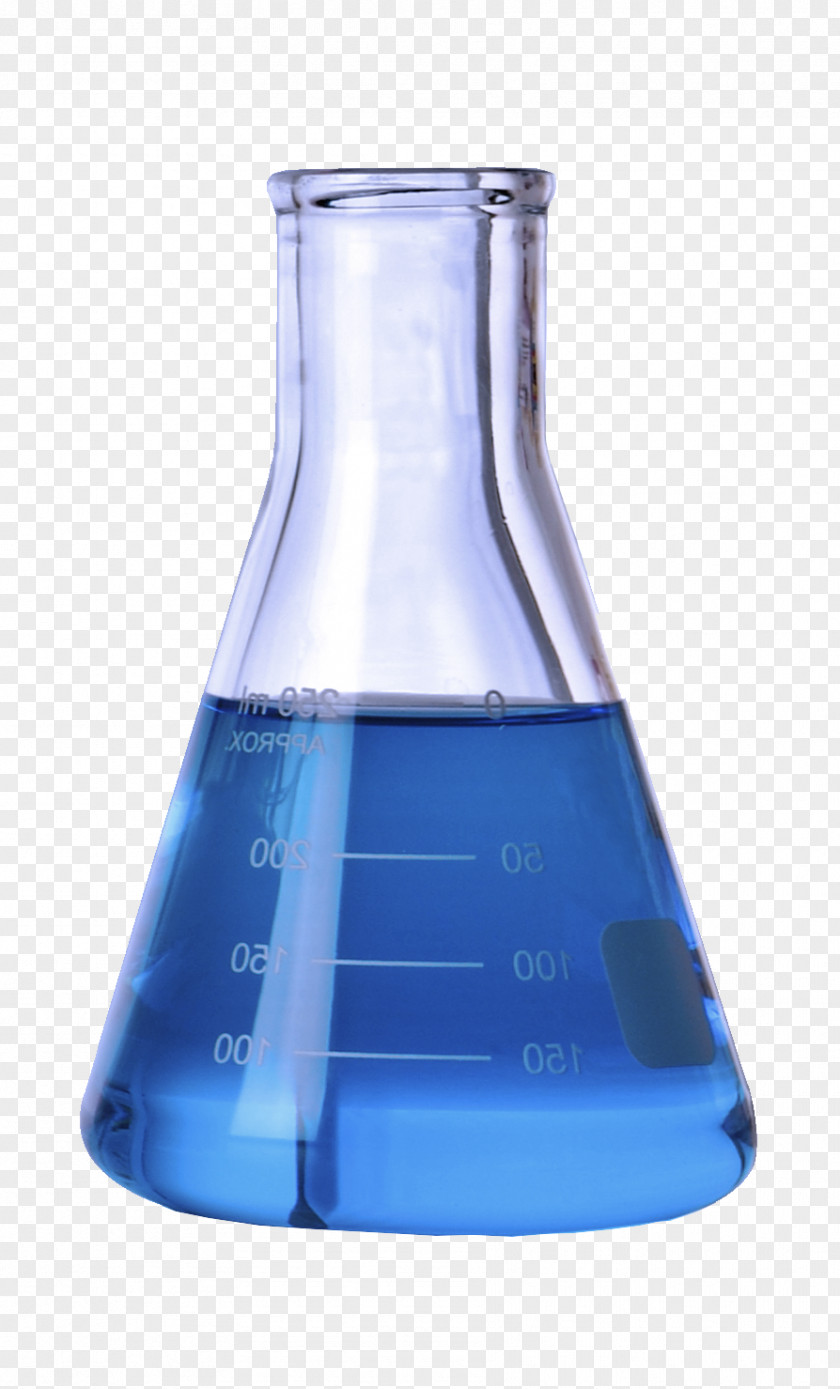 Laboratory Flask Blue Beaker Water Equipment PNG