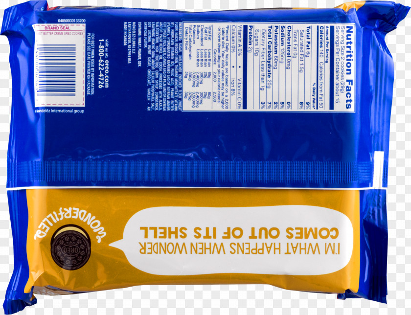 Oreo Reese's Peanut Butter Cups Cream Birthday Cake Nutrition Facts Label PNG