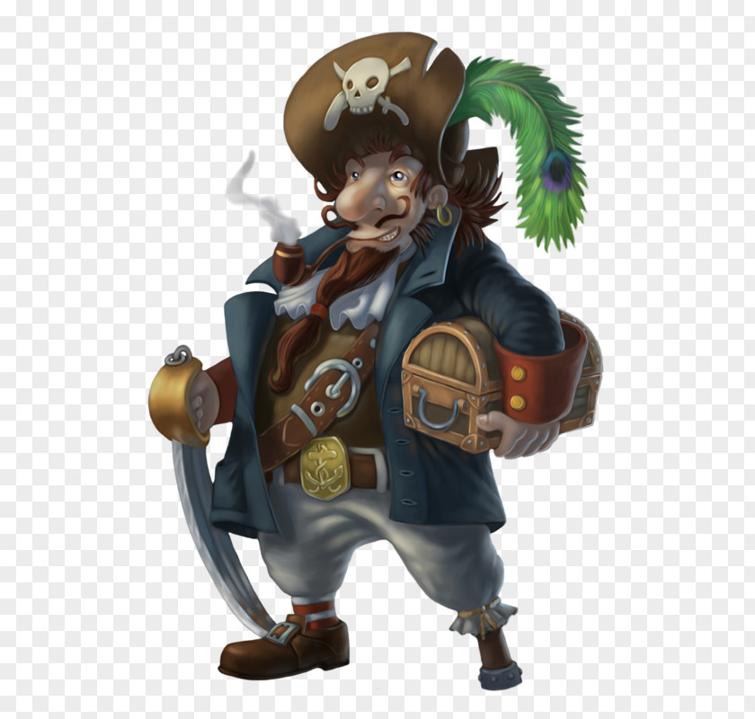 Cartoon Pirate Captain Illustration PNG