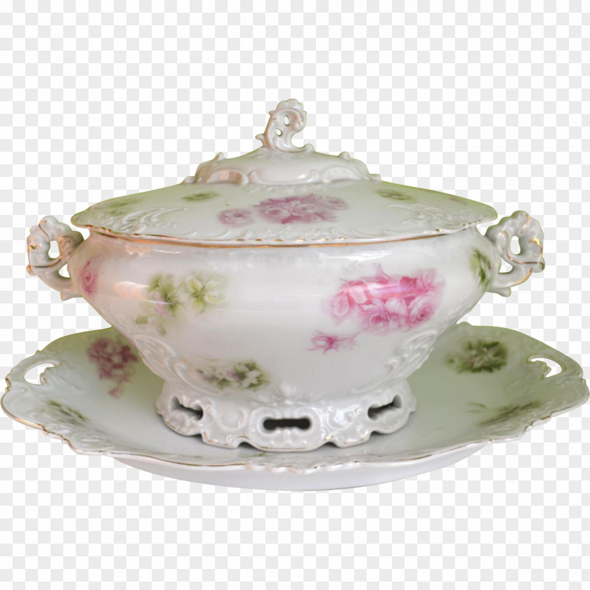 Cup Tureen Porcelain Saucer Lid Tableware PNG